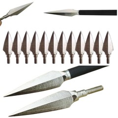 12Pcs Carbon Steel Arrowheads 150 Grain Broadheads Archery Hunting Target Arrows