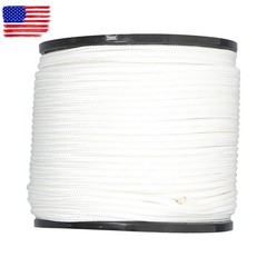 1/4 Inch × 500ft White Nylon Solid Braid Rope High UV & Abrasion Resistance