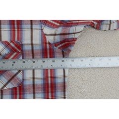Wrangler Mens Short Sleeve Plaid Snap Button Western Shirt Red Blue