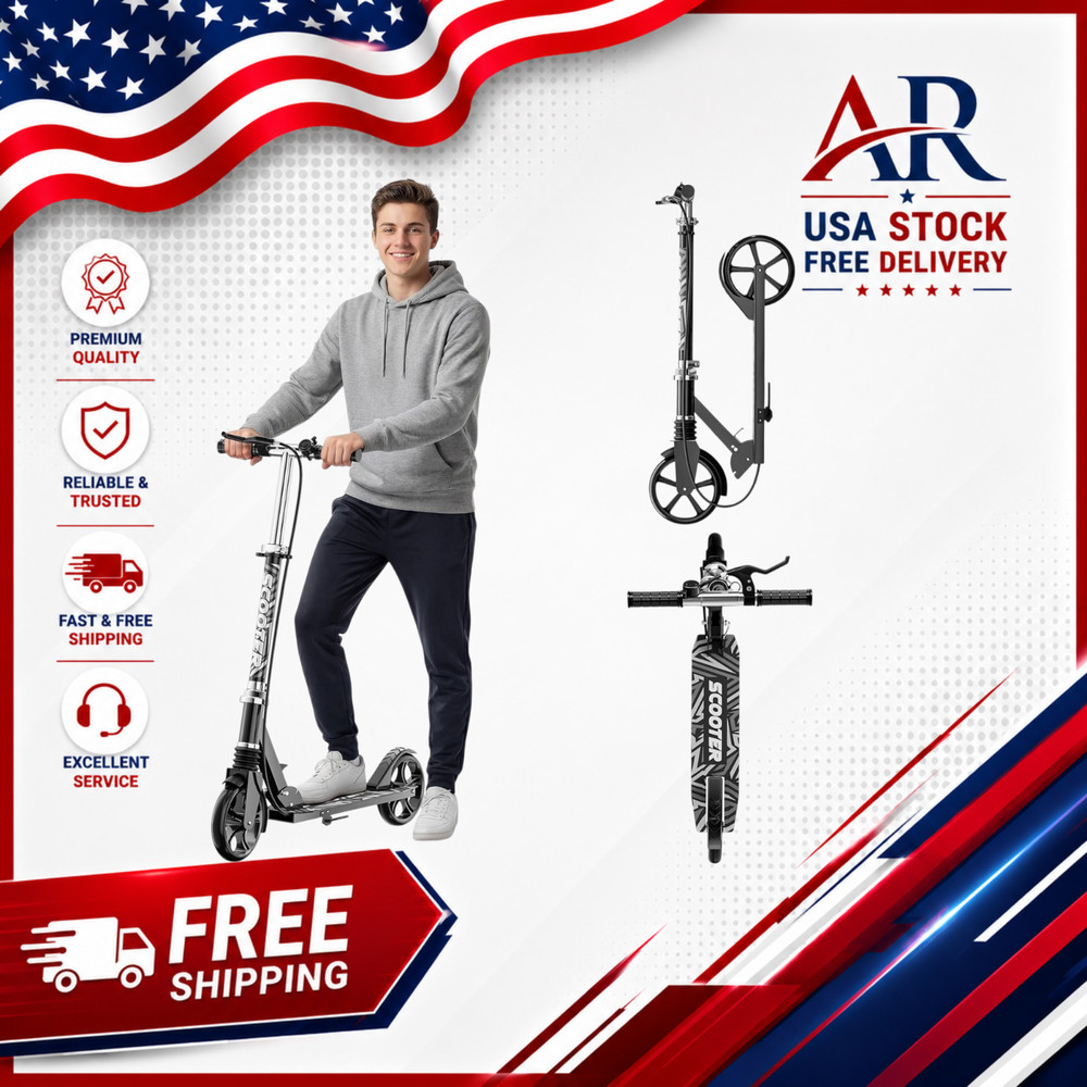 Scooters for Kids 8-12, Teens & Adults – Load 240 LBS, 8-Inch Wheels, Kick Scoot