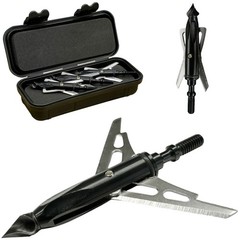 BALLISTA Mechanical Broadheads – 100 Grain 2-Blade Expandable Hunting Tips – 3pc