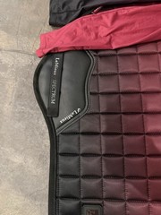LeMieux Spectrum Dressage Saddle Pad – Red and Black Colorway with matching top