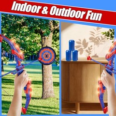 Kids Archery Toy Set with Target and Quiver, Bow and Arrow Game