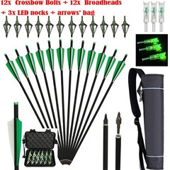 20Inch Carbon Arrows Crossbow Bolts Crossbow Arrows 100 Grain Hunting Broadheads