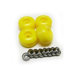 Blank Skateboard Wheels + ABEC 9 Bearings 51mm Yellow