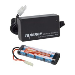 Tenergy 9.6V 1600mAh Flat Airsoft NiMH Battery Pack & Smart Charger Option