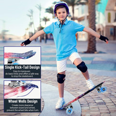22 Inch Skateboards for Kids, Cruiser Skateboard for Beginners Girls Boys Teens