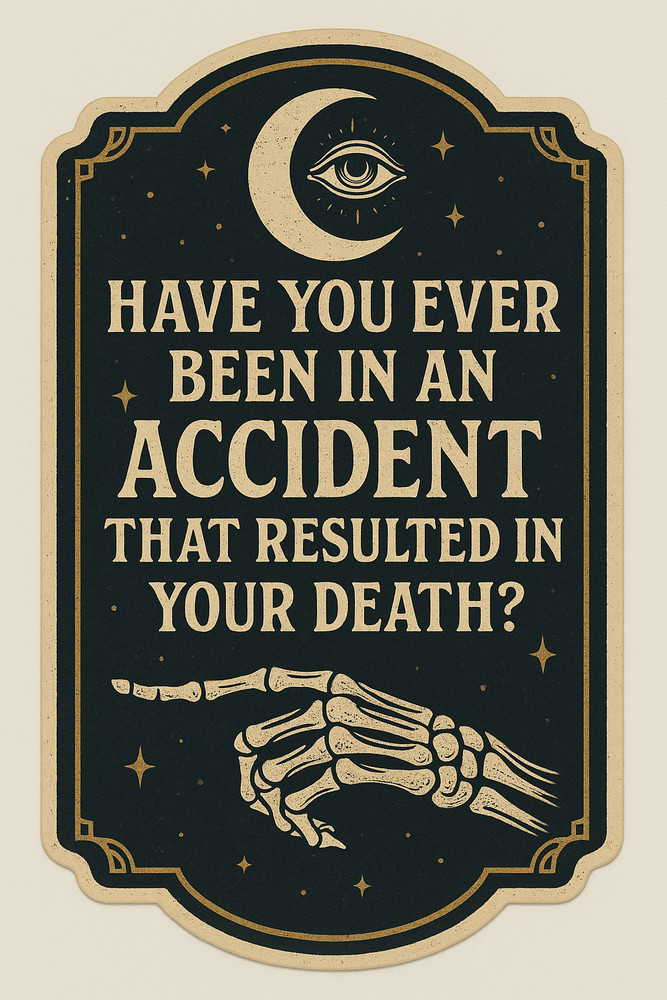 Have You Ever Been In An Accident That Resulted In Your Death? Vinyl Sticker