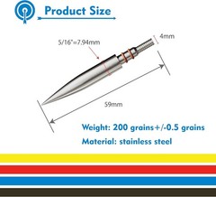 MOLFUZ 12Pcs Archery Field Points /200 Grain, Stainless Steel Screw-In Practice