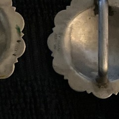 Victor Sterling Silver Overlay Loopback Conchos Bridle Rosettes Pair of 2