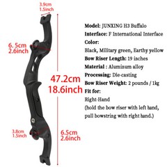 F Interface 19″ Recurve Bow Riser Takedown Handle Archery Hunting Bow Target H3
