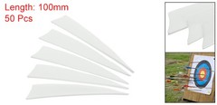 50 Pack Arrows Vanes 4 Inch Arrow Feather Left Wing White for DIY