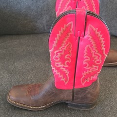 Nocona Boots FR4502 Pink & Brown Western Cowboy Boots Women’s US 10B