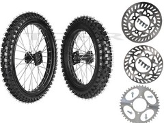 70/100-19 90/100-16 Tire Rim Wheel Assembly Disc Rotor Sprocket Dirt Pit Bike