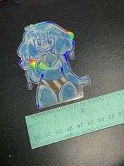 Slime Girl STICKER Holographic Glossy Monster Girl – ACEO sized – by PopcatArt