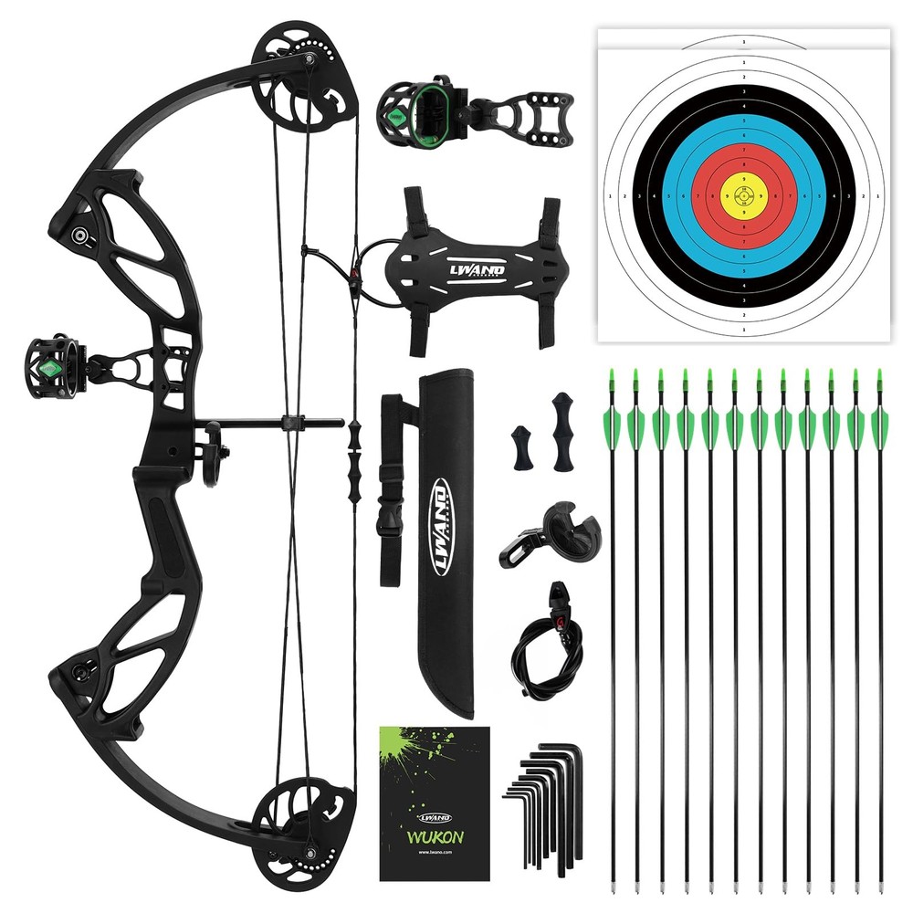 LWANO Compound Bow Set for Youth & Kids,Beginners Bow and Arrow Set,Right Han…