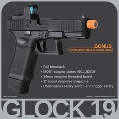 Airsoft Pistol CO2 Full Blowback – G19 Gen5 Semi Auto 325 FPS 17 Rds 6mm BBs