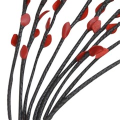 Real Cow Hide Leather 09 Leather Braided Falls & Red Roses Heavy Duty Whip Crop