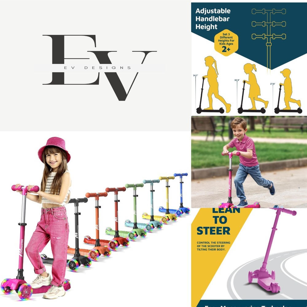 Durable Mini Kids Scooter with Multi-Color Lights & Easy Lean-To-Steer Design