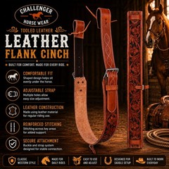 Horse Western Leather Tooled Back Rear Cinch Flank Girth w/ Off Billets 9762A