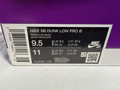 Nike SB Dunk Low Pro B Skateboarding Shoes Beige US 9.5 Medium (D, M)