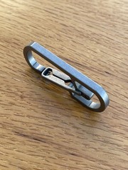 Titanium Carabiner Clip, EDC Keychain, Key Ring, Silver/Grey, 2.55in/65mm Length