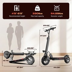 10″Electric Scooter Adults 1200W Motor 25mph 35Miles Range E Scooter for Adults