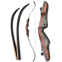 62″ Recurve Bow 20-50lbs Takedown Wooden Riser Limbs Archery Hunting Target