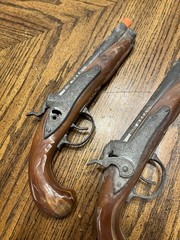 Vintage Pair Of 2 Hubley Flintlock Jr Cap Gun Pistol Bakelite