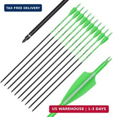 Elong 12PCS 28″ Arrows for Compound Bows,Carbon Hunting Arrows for Archery Spine