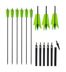 AMEYXGS 12 Pcs Archery Hunting Arrows Mix Carbon 30 Inch Flu Flu Arrows Spine…