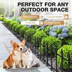 Decorative Garden Fence 10ft (L) x 19in (H) – 7 Panels Heavy Duty Garden Fenc…