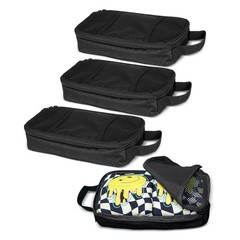 Cornhole Bag Carrying Case 4-Pack Mesh Window Name Tag Slot Zippered Top Handle