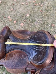 14” Simco 7400 Tooled Leather Saddle FQHB