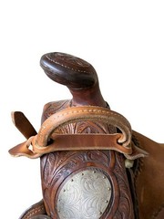 GRAB HANDLE American Made USA Harness Leather Night Latch Attaches to Saddle