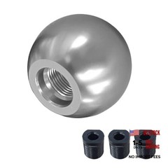 BDZMC Car Round Ball Gear Shift Knob, Aluminum Alloy Gear Shift Stick Silver