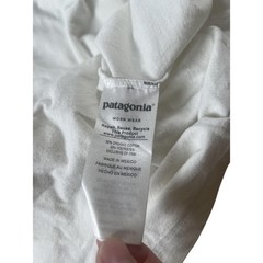 Patagonia Shirt Large White Organic Cotton Blend Short Sleeve Buffalo Graphic