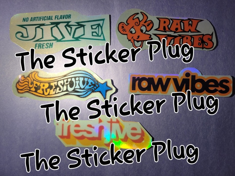 Fre$h Jive /Raw Vibe$ Sticker Pack Lot Of 5 Different Ones, 2 Of Each One. Rave