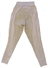 Equissentials White leather seat Equestrian riding tights, size 28