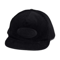 Real Hat Oval Corduroy Snapback Black Black Cap Mens Skateboard