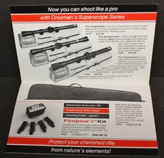 Accessories for Crosman Airgun, Decal, Service,& Copperhead 4 Fold-out Brochures
