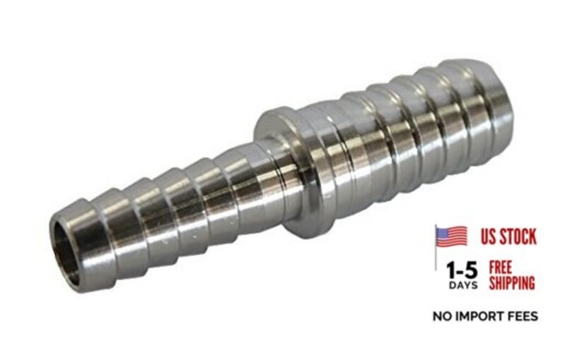 3/8” X 1/4″ Stainless Steel Barb Hose Splicer Adapter Connector