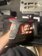 DLX Luxe X Electronic Paintball Marker Semi-Auto Black/Red w/ Freak XL & OLED