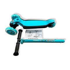 $120 YBike Blue GLX Boost Kids Kick Light-Up Scooter Adjustable Steering Handle