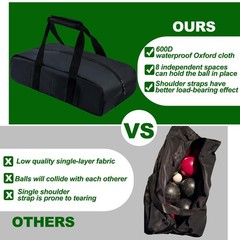 Upgraded Bocce Ball Carry Bag with 8 Compartments 17 * 9inch Heavy Duty Bocce…