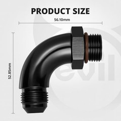 8AN Flare to 8AN ORB Male Full Flow Fitting Adapter 8AN to 8AN ORB 90 Degree