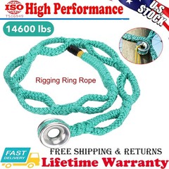 Rigging Ring Sling Rope, 3/4″×6′ Arborist Rope with 35mm Aluminum Ring