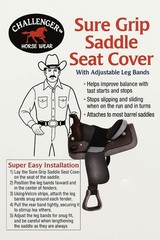 Horse Western Sure Grip Saddle Seat Cover Adjustable Leg Bands Made in USA 4206