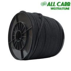 1/4in×500ft Nylon Solid Braid Rope High UV Abrasion Resistance Industrial Black