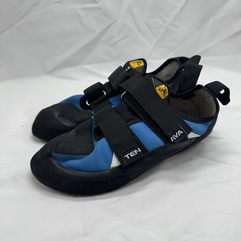 Tenaya Indalo Climbing Shoe 8 USM Sky Blue Black Hook and Strap Closure Spain